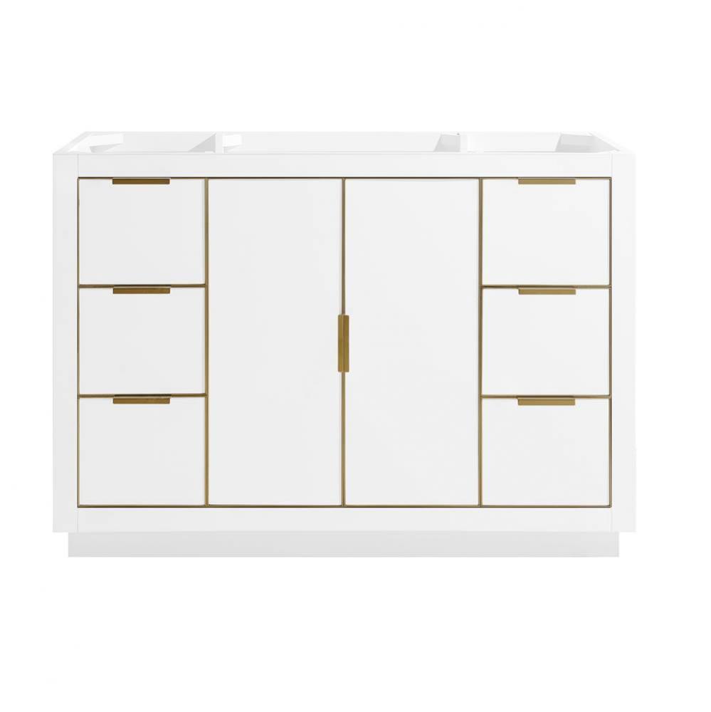 Avanity Austen 48 in. Vanity Only in White with Gold Trim