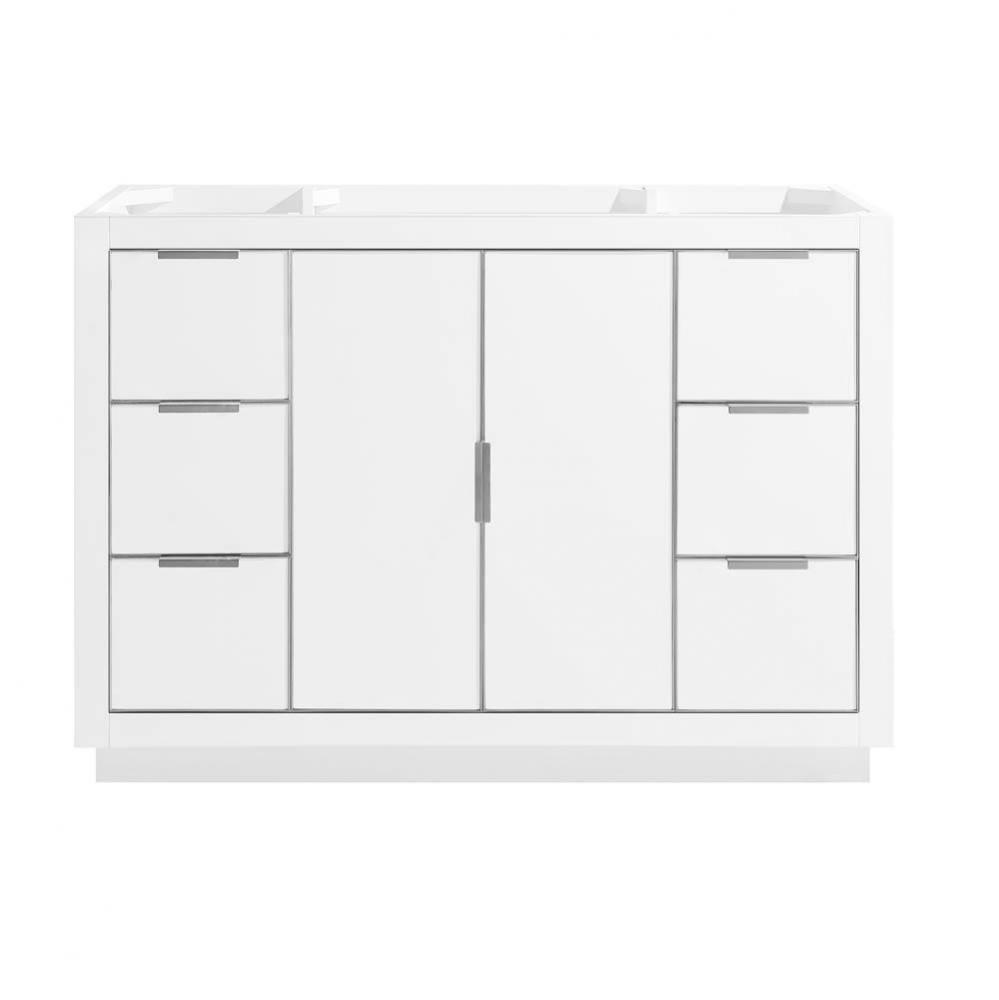 Avanity Austen 48 in. Vanity Only in White with Silver Trim