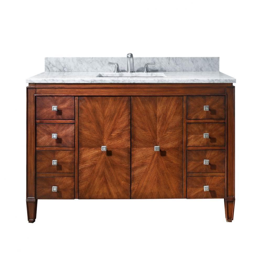 Avanity Brentwood 49 in. Vanity in New Walnut finish with Carrara White Marble Top