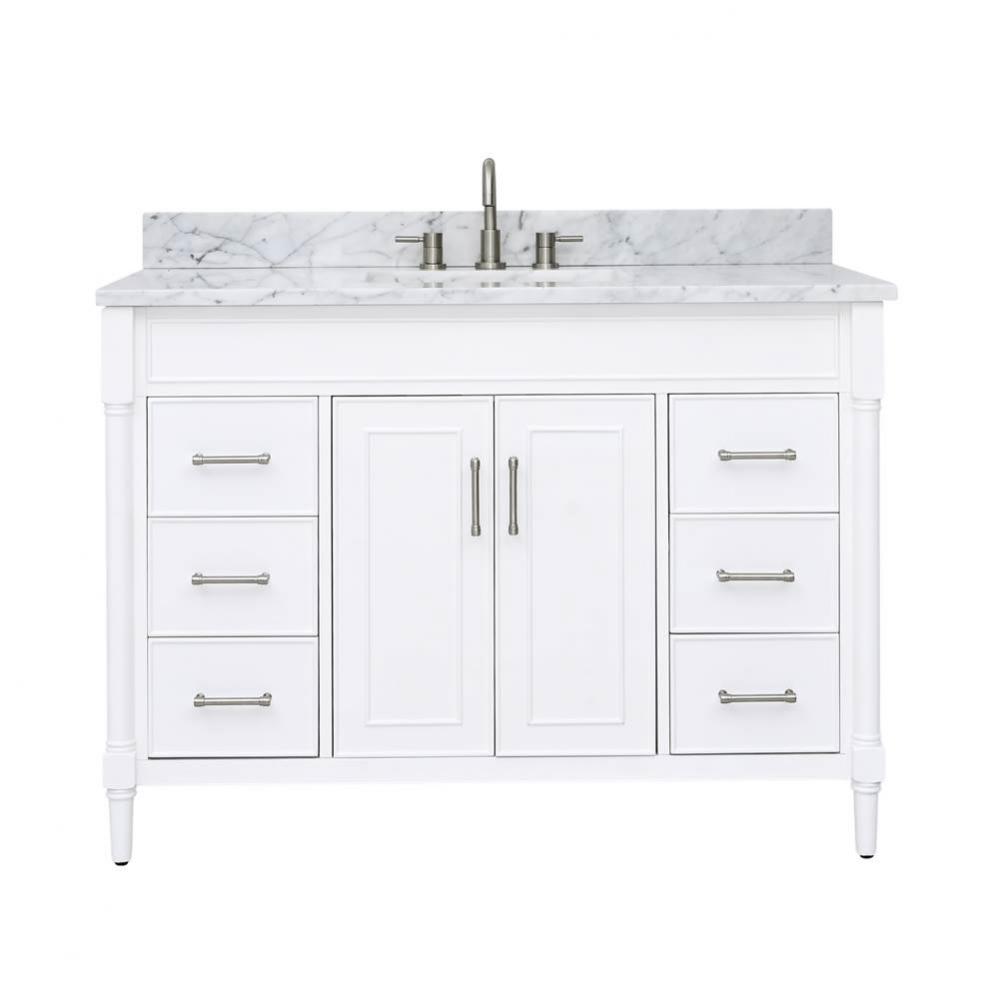 Avanity Bristol 49 in. Vanity Combo in White and Carrara White Marble Top