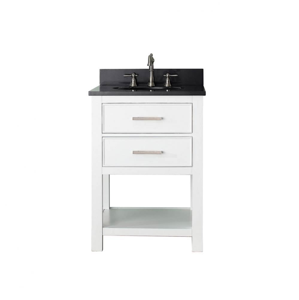 Avanity Brooks 25 in. Vanity in White finish with Black Granite Top