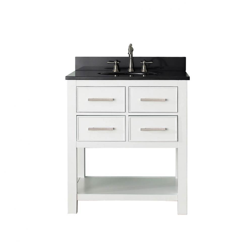 Avanity Brooks 31 in. Vanity in White finish with Black Granite Top