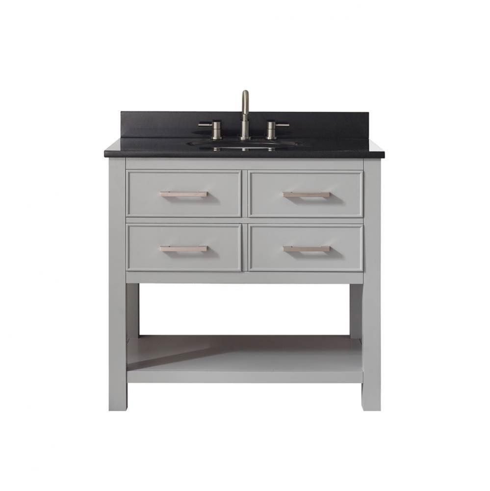 Avanity Brooks 37 in. Vanity in Chilled Gray finish with Black Granite Top