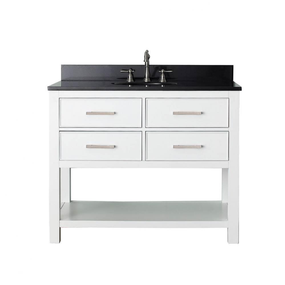 Avanity Brooks 43 in. Vanity in White finish with Black Granite Top