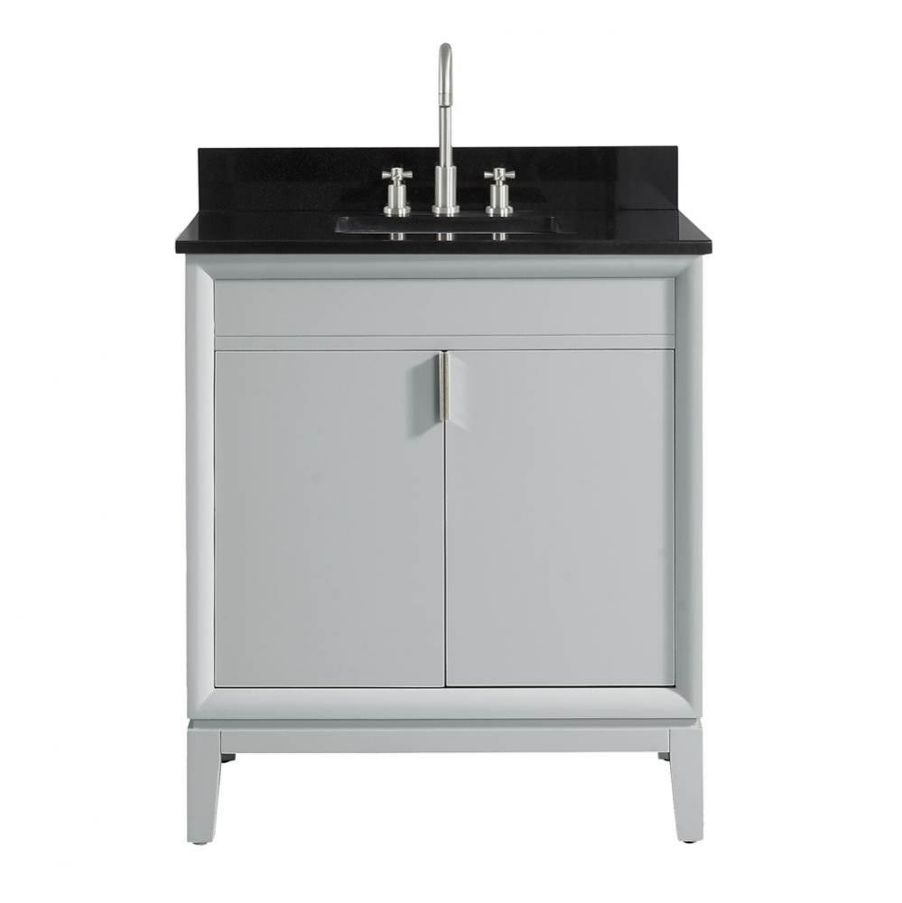 Avanity Emma 31 in. Vanity Combo in Dove Gray with Black Granite Top