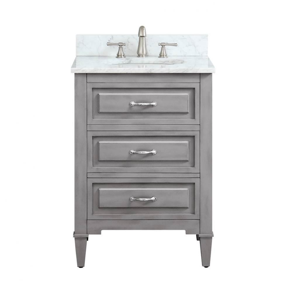 Avanity Kelly 25 in. Vanity in Grayish Blue finish with Carrara White Marble Top