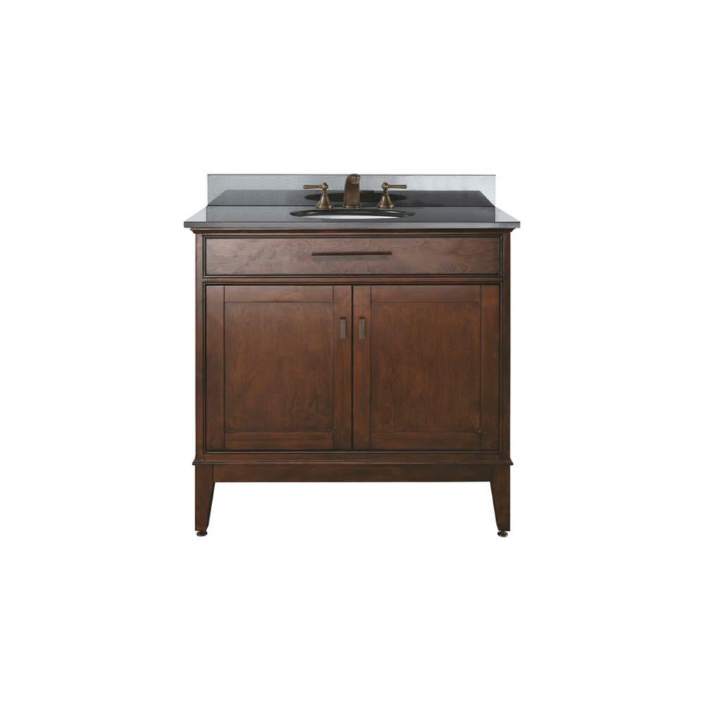 Avanity Madison 37 in. Vanity in Tobacco finish with Black Granite Top