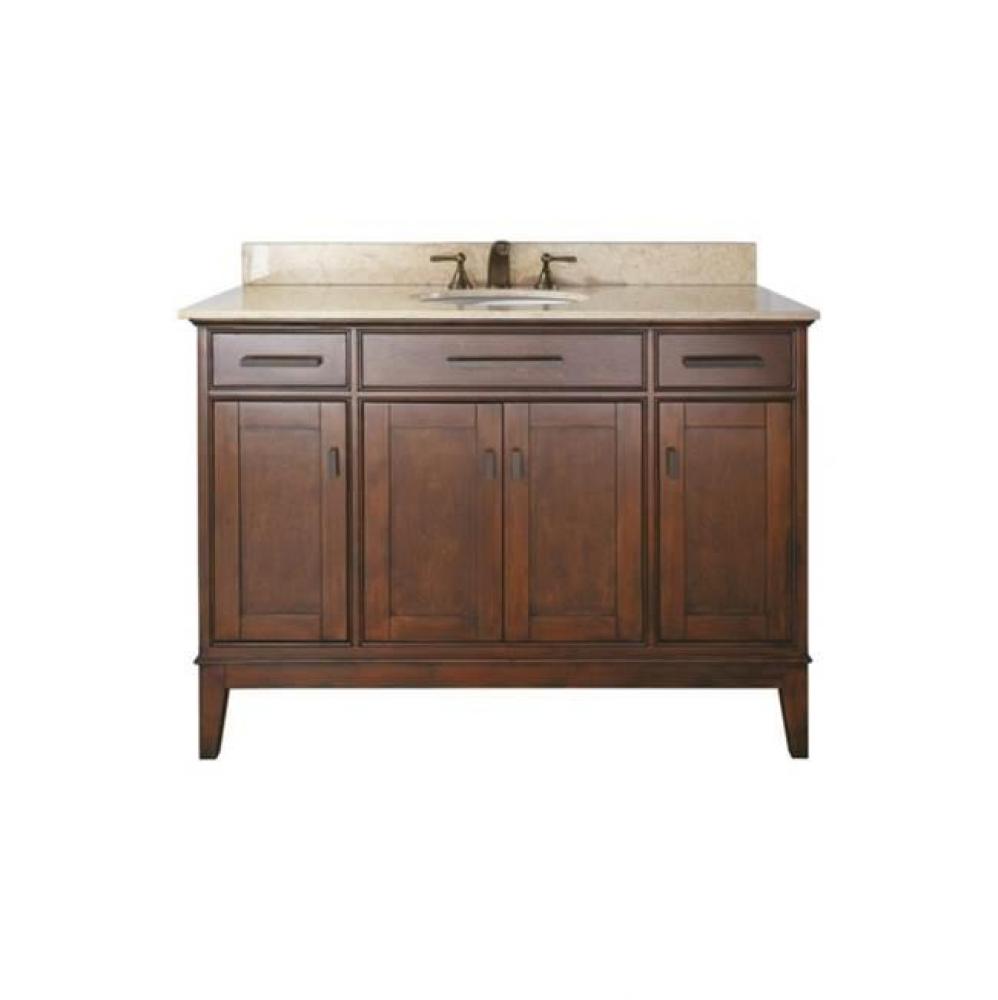 Avanity Madison 49 in. Vanity in Tobacco finish with Galala Beige Marble Top