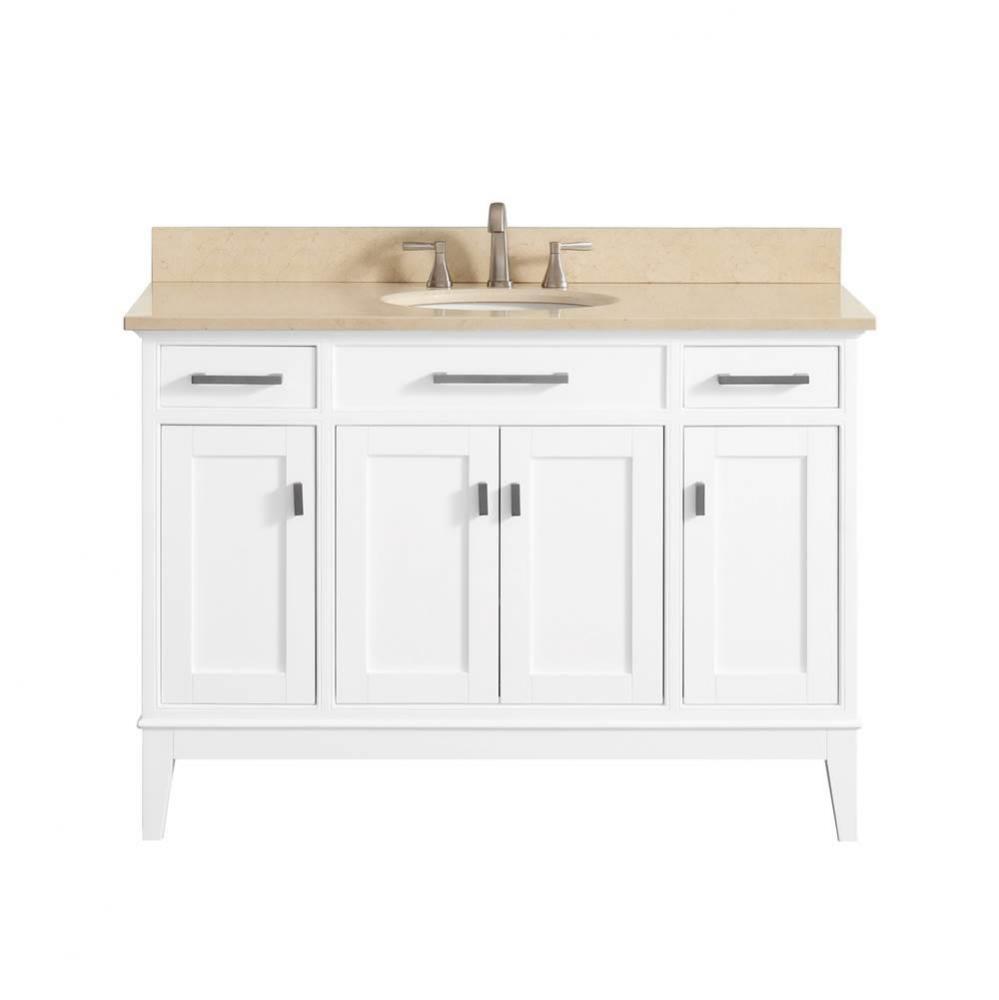 Avanity Madison 49 in. Vanity in White finish with Galala Beige Marble Top