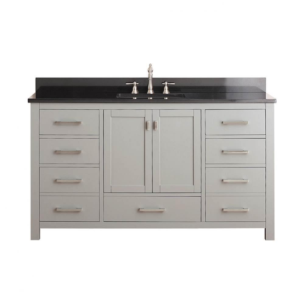 Avanity Modero 61 in. Single Vanity in Chilled Gray finish with Black Granite Top