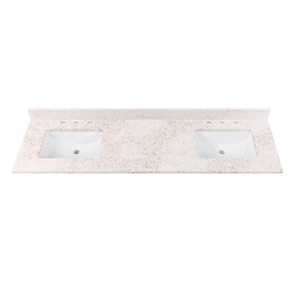 Avanity 73 in. Lotte Radianz Alluring Quartz Top with Dual Rectangular Sinks