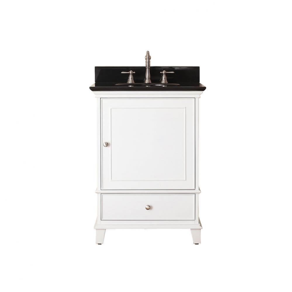 Avanity Windsor 25 in. Vanity in White finish with Black Granite Top