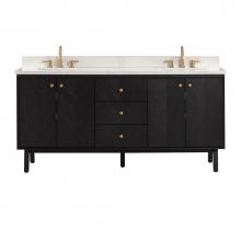 Avanity ADELE-VS73-BK - Avanity Adele 73 in. Vanity Combo in Black Oak finish with Calacatta Quartz Top