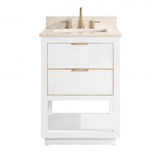 Avanity ALLIE-VS25-WTG-D - Avanity Allie 25 in. Vanity Combo in White with Gold Trim and Crema Marfil Marble Top