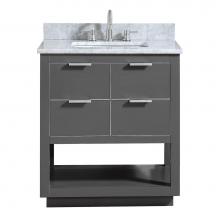 Avanity ALLIE-VS31-TGS-C - Avanity Allie 31 in. Vanity Combo in Twilight Gray with Silver Trim and Carrara White Marble Top