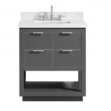 Avanity ALLIE-VS31-TGS-WQ - Avanity Allie 31 in. Vanity Combo in Twilight Gray with Silver Trim and White Quartz Top