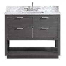 Avanity ALLIE-VS43-TGS-C - Avanity Allie 43 in. Vanity Combo in Twilight Gray with Silver Trim and Carrara White Marble Top