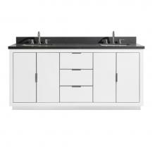 Avanity AUSTEN-VS73-WTS-GQ - Avanity Austen 73 in. Vanity Combo in White with Silver Trim and Gray Quartz Top