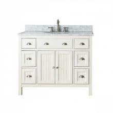 Avanity HAMILTON-VS42-FW-D - Avanity Hamilton 43 in. Vanity in French White finish with Crema Marfil Marble Top