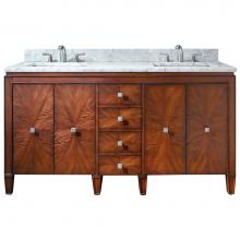 Avanity BRENTWOOD-VS61-NW-C - Avanity Brentwood 61 in. Double Vanity in New Walnut finish with Carrara White Marble Top