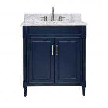 Avanity BRISTOL-VS31-NB-C - Avanity Bristol 31 in. Vanity Combo in Navy Blue and Carrara White Marble Top