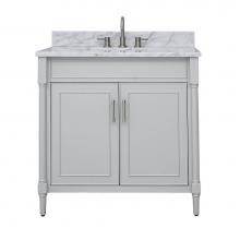 Avanity BRISTOL-VS37-LG-C - Avanity Bristol 37 in. Vanity Combo in Light Gray and Carrara White Marble Top