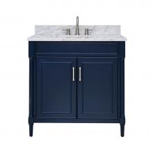 Avanity BRISTOL-VS37-NB-C - Avanity Bristol 37 in. Vanity Combo in Navy Blue and Carrara White Marble Top