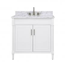 Avanity BRISTOL-VS37-WT-C - Avanity Bristol 37 in. Vanity Combo in White and Carrara White Marble Top