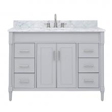 Avanity BRISTOL-VS49-LG-C - Avanity Bristol 49 in. Vanity Combo in Light Gray and Carrara White Marble Top