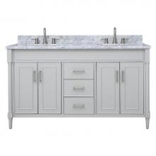 Avanity BRISTOL-VS61-LG-C - Avanity Bristol 61 in. Vanity Combo in Light Gray and Carrara White Marble Top