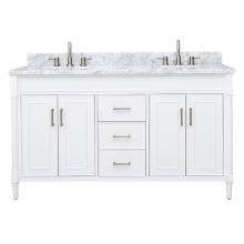 Avanity BRISTOL-VS61-WT-C - Avanity Bristol 61 in. Vanity Combo in White and Carrara White Marble Top