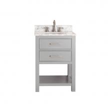 Avanity BROOKS-VS24-CG-C - Avanity Brooks 25 in. Vanity in Chilled Gray finish with Carrara White Marble Top