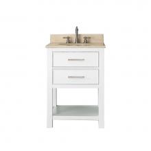 Avanity BROOKS-VS24-WT-B - Avanity Brooks 25 in. Vanity in White finish with Galala Beige Marble Top