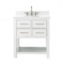 Avanity BROOKS-VS30-WT-EW - Avanity Brooks 31 in. Vanity in White finish with Engineered White Stone Top