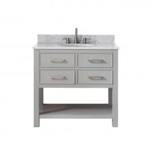 Avanity BROOKS-VS36-CG-C - Avanity Brooks 37 in. Vanity in Chilled Gray finish with Carrara White Marble Top