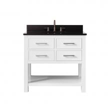 Avanity BROOKS-VS36-WT-A - Avanity Brooks 37 in. Vanity in White finish with Black Granite Top