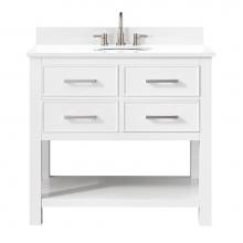 Avanity BROOKS-VS36-WT-EW - Avanity Brooks 37 in. Vanity in White finish with Engineered White Stone Top