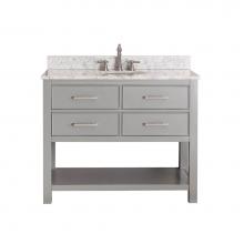 Avanity BROOKS-VS42-CG-C - Avanity Brooks 43 in. Vanity in Chilled Gray finish with Carrara White Marble Top