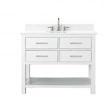 Avanity BROOKS-VS42-WT-EW - Avanity Brooks 43 in. Vanity in White finish with Engineered White Stone Top