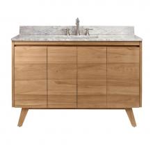 Avanity COVENTRY-VS49-NT - Avanity Coventry 49 in. Vanity Combo in Natural Teak with Carrara White Marble Top