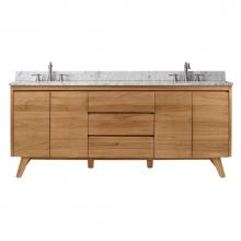 Avanity COVENTRY-VS73-NT - Avanity Coventry 73 in. Vanity Combo in Natural Teak with Carrara White Marble Top