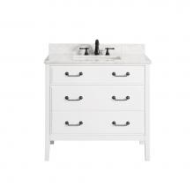 Avanity DELANO-VS36-WT-C - Avanity Delano 37 in. Vanity in White finish with Carrara White Marble Top