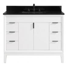 Avanity EMMA-VS43-WT-A - Avanity Emma 43 in. Vanity Combo in White with Black Granite Top