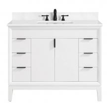 Avanity EMMA-VS43-WT-E - Avanity Emma 43 in. Vanity Combo in White finish with Cala White Engineered Stone Top