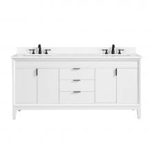 Avanity EMMA-VS73-WT-E - Avanity Emma 73 in. Vanity Combo in White finish with Cala White Engineered Stone Top