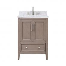 Avanity EVERETTE-VS25-WD-C - Avanity Everette 25 in. Vanity Combo in Gray Oak and Carrara White Marble Top