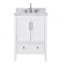 Avanity 20128-VS25-WT-C - Avanity Everette 25 in. Vanity Combo in White and Carrara White Marble Top