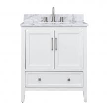 Avanity EVERETTE-VS31-WT-C - Avanity Everette 31 in. Vanity Combo in White and Carrara White Marble Top