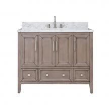 Avanity EVERETTE-VS43-WD-C - Avanity Everette 43 in. Vanity Combo in Gray Oak and Carrara White Marble Top