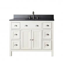 Avanity HAMILTON-VS42-FW-A - Avanity Hamilton 43 in. Vanity in French White finish with Black Granite Top